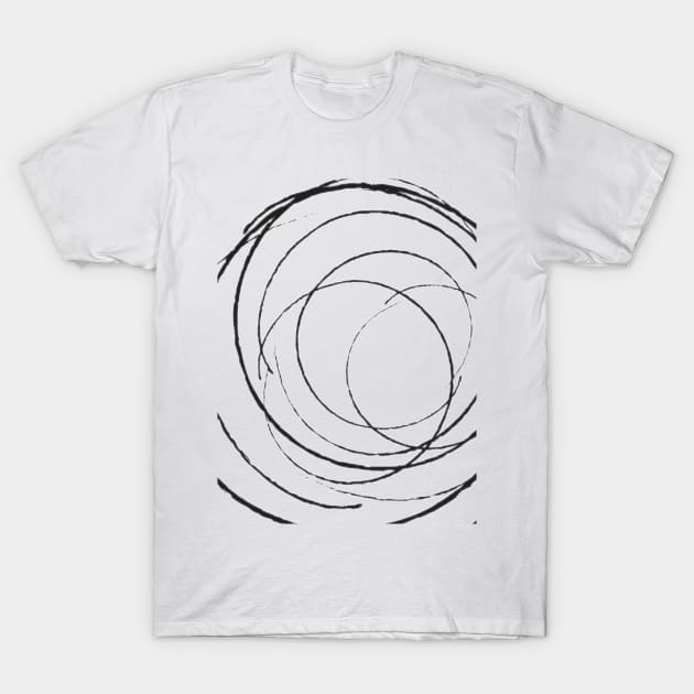 Abstract  Art Black and White Circle Graphic T-Shirt by GoodyL